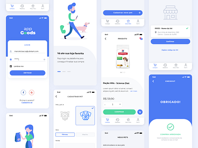 AppGoods app design dog ecommerce ecommerce app flat mobile mobile ui pets petshop ui design uidesign ux ux design