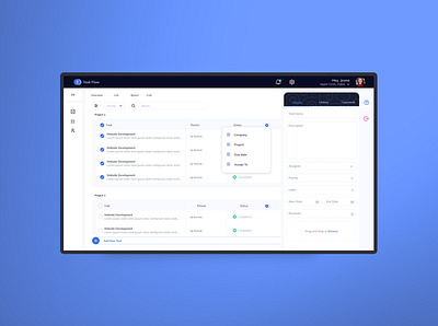 Task Management Web App appinterface branding design ui ux