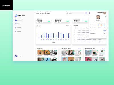 Retail Application Dashboard Concept appinterface design retail app ui ux webapp