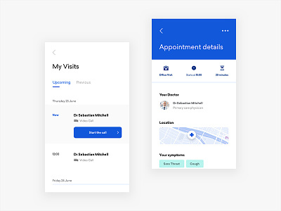 Medical Booking App app application clean design detail interface layout map minimal mobile typography ui