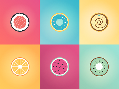 Circular food icons circular food icons