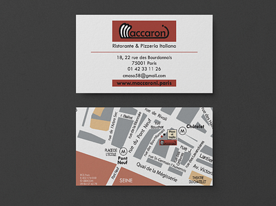 Business card - Maccaroni branding design illustration illustrator indesign menu paris photoshop print print design restaurant