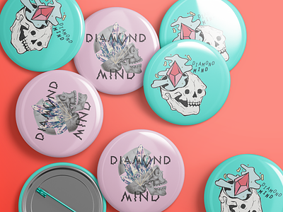 Diamond Mind Buttons apparel branding collage design illustration