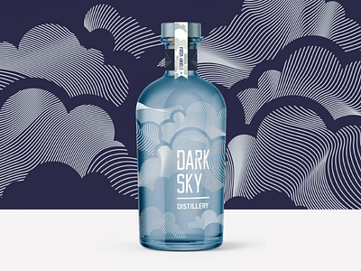 Stormy Vodka for Dark Sky bottle branding design illustration label logo package typography