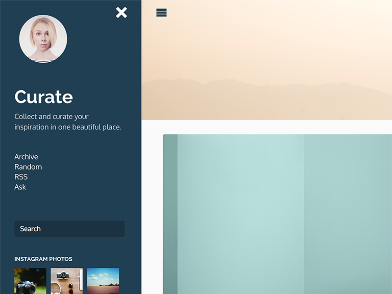 Curate Sidebar curate tumblr theme themelantic