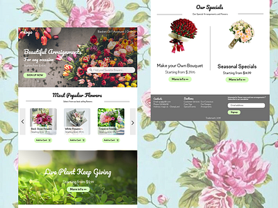 Flower shop web design flower minimal ui webdesign website