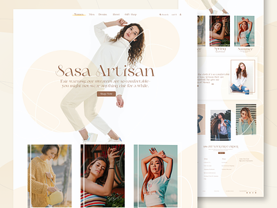 Women fashion website home page clean clean design cloth website design fashion website homepage soft color typography ui design website women