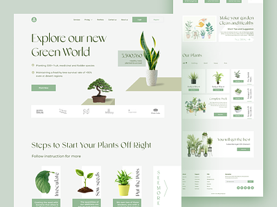 Plant landing page UI design! cactus clean design green landing page green ui design landing page landing page design plan ui design plant plant landing page plant landing page ui plant shop planting website tree website ui design ui landing page user interface ux