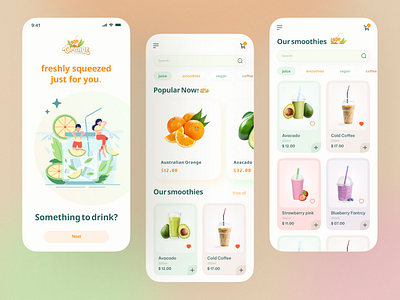 Juice mobile app design app design food food and drink food delivery app food order juice juice app mobile app splash screen ui ux