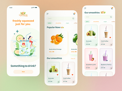 Juice mobile app design