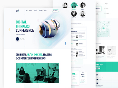 Digital Thinkers Conference Full Home Page 2020 3d abstract abstract business conference design digital digital thinkers digital thinkers conference event event landing page homepage illustration landing page thinkers typography ui ux webflow website