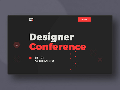 Designer Conference Website Hero abstract conference design designer designer conference developer conference digital event event design eventbuz header hero homepage landing landing page typography ui ux web design website