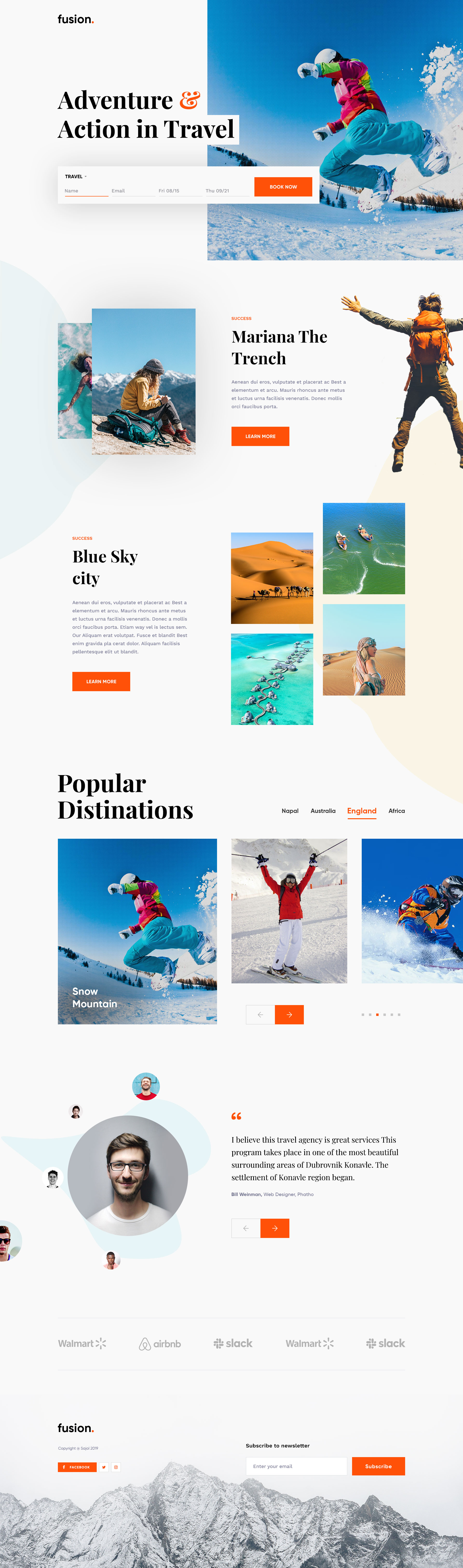 Travel Landing Page Concept by Fusion Lab on Dribbble