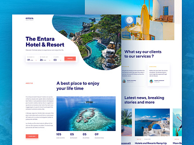 Hotel Landing Page Concept agency booking booking hotel hotel hotel app hotel landing landing landing page product design resort ui ux web design website