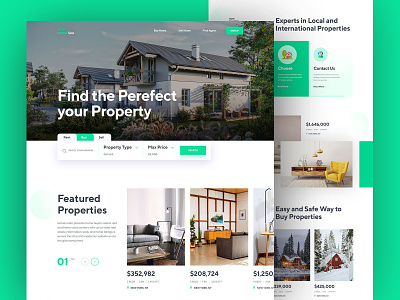 Real Estate Landing Page Concept agency building home landing landing page listing mortgage properties real estate real estate agency ui ux website