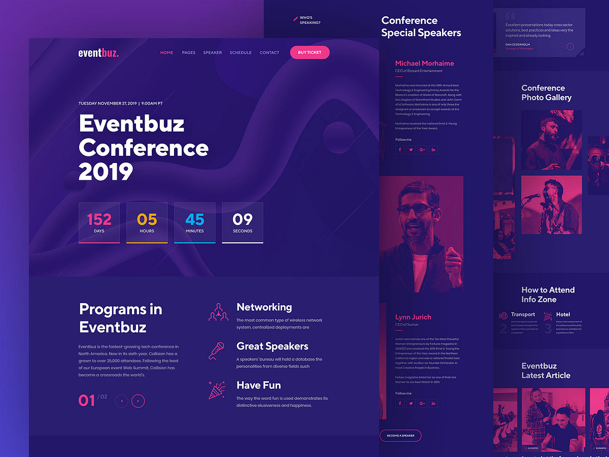 Event & Conference Full Home Page by Fusion Lab on Dribbble