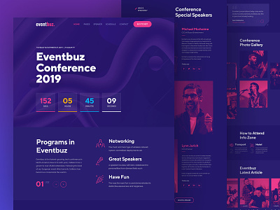 Event & Conference Full Home Page business conference business event clean conference design digital event event conference events forum ticket typography ui ux web webflow website