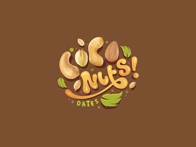 Coco Nuts Dates wordmark logo made out of nuts