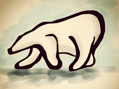Doodle Polar Bear illustration sketch