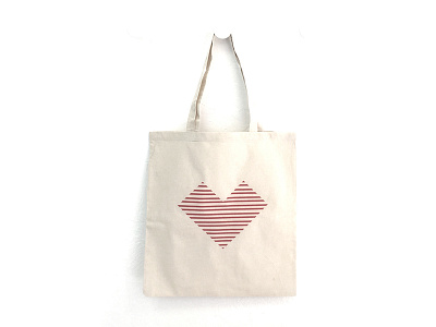 Heart Tote Product Design product design screen printing