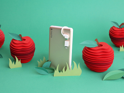 Verizon - Mophie adveristing apples illustration mophie paper art paper craft paper cut social verizon