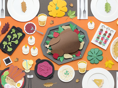 OpenTable - Thanksgiving adveristing autumn fall food illustration illustration opentable paper art paper craft paper cut thanks giving thanksgiving