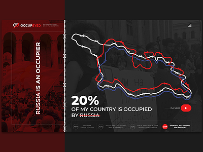 OCCUPEYED design georgia landing page russia is an occupier stop russia ui ux web