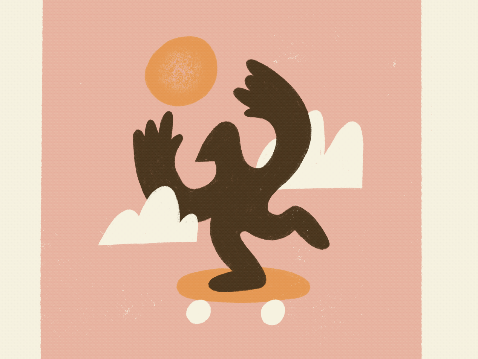 ☁️ Vibes ☁️ animation art character clouds gif illustration motion skateboard skateboarding