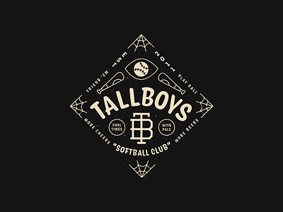 Tallboys 2020 badge badgedesign baseball conifer lockup logo softball spiderweb