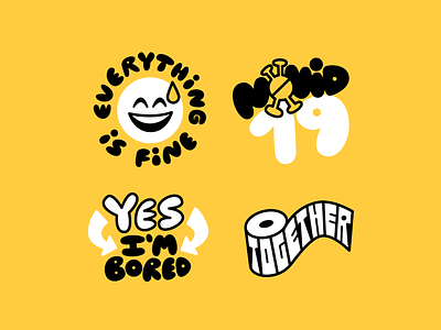 Leftovers covid-19 design emoji illustration sticker stickers together vector