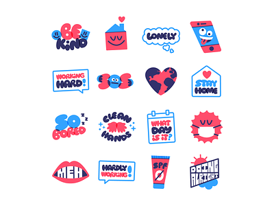 ...more Snapchat Stickers! covid design illustration lettering snapchat stickerpack stickers type vector