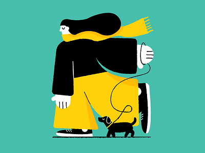 🐕 🐕 🐕 character character design dog dogwalker goodboy scarf vector windy