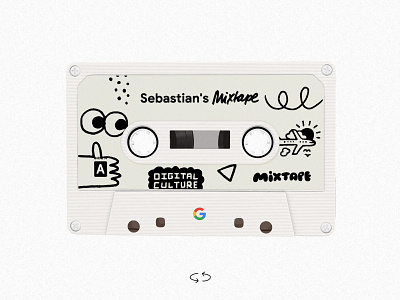 Google Mixtape art character doodle drawing eyeballs google illustration mixtape procreate stickers