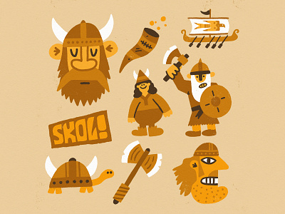 Skol! art character fun illustration texture vector viking vikings