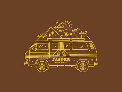 Jasper Brewing beer illustration jasper jasperbrewing lineart texture tshirt van vector westfalia