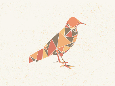 Bird bird etc illustration jagged shapes texture vintage
