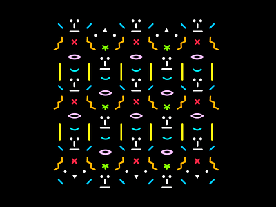 Pattern-making black face illustration ish neon pattern vector