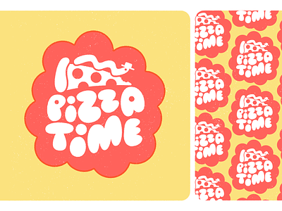 Pizza Time art design doodle fun illustration logo pizza texture vector worm