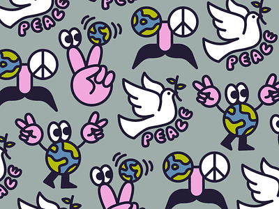 ✌️🌏🌍🌎✌️ art character doodle fun illustration peace texture vector world