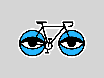 Beyecycle bicycle bike eyes illustration thicklines