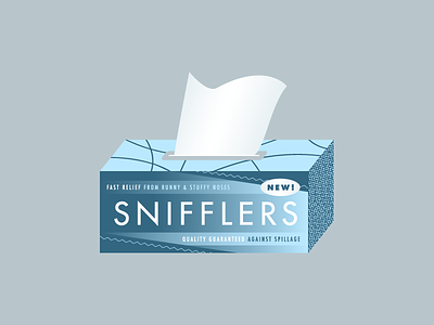 Snifflers blue gradient guaranteed illustration kleenex nose quality runny tissue