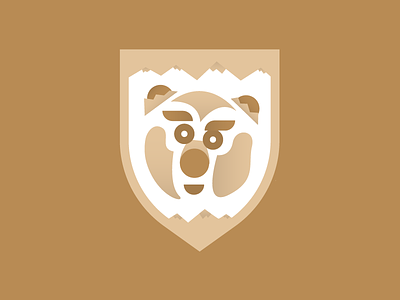 Oh hey big guy bear business geometric gradient illustration mountain serious shield