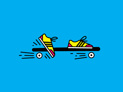 Shoes adidas colour flat illustration motion popart shoes skate skateboard