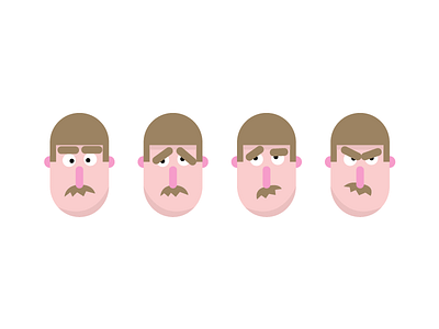 Expressions character expression eye eyebrow face hair illustration mustache