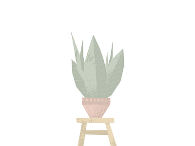 House Plant clay green house illustration nature plant pot stool texture