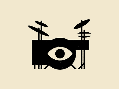 How do you get a drummer off of your porch? black cymbal drum drummer drums eyeball illustration music pizza texture