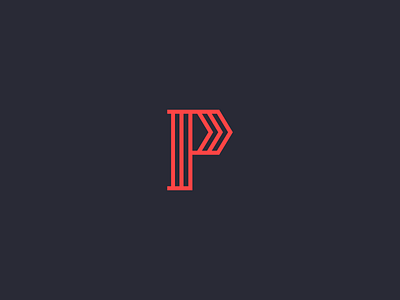P branding identity letterform logo rip type