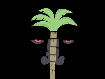 Gorilla-ish eyes gorilla illustration ish jungle nose palmtree shadow vector