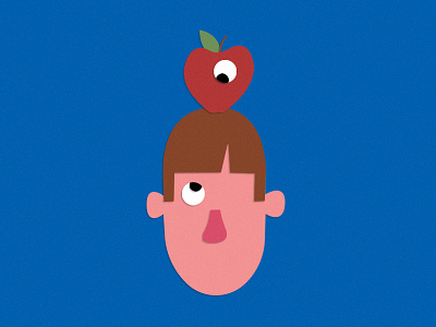 Sup apple character dropshadow eye eyeball face hair illustration nose vector