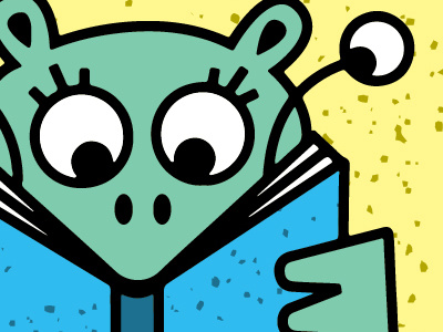 Bookmark book bookmark character critter eyeball frog illustration monster read robot texture